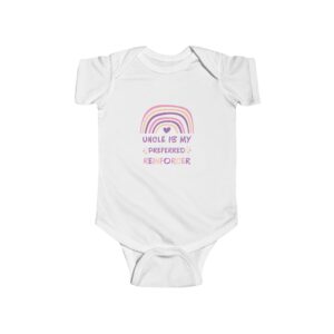 Infant Bodysuit – "Uncle Is My Preferred Reinforcer" Rainbow Baby Onesie